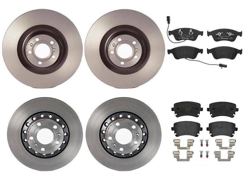 Audi Brake Kit - Pads and Rotors Front and Rear (360mm/310mm) (Low-Met) 8E0698451P - Brembo 1638394KIT